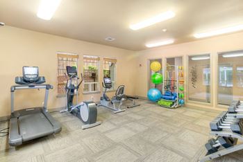 Fitness studio with cardio & free weights